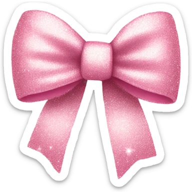 Glittery baby pink bow  sticker