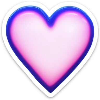 Neon glass cobalt heart  sticker