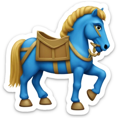blue Trojan horse sticker