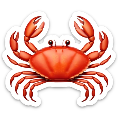 crab on a porcelain platter with lemon  sticker