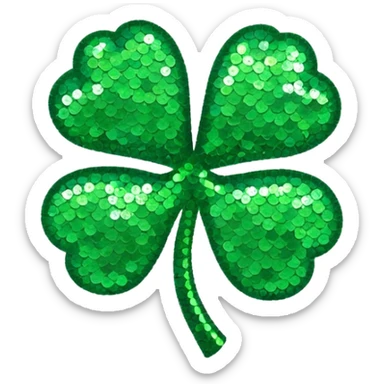 green sequin shamrock sticker
