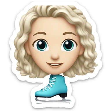 white girl ice skating sticker