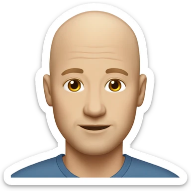 Bald white  man with light brown skinned woman sticker