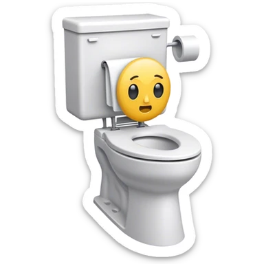 A skibdi toilet or a toilet with a head coming out sticker