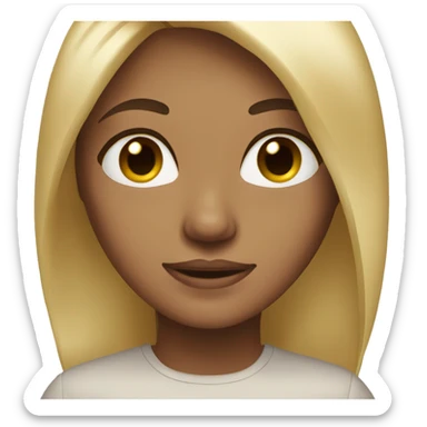 Blonde girl straight hair brown eyes sticker
