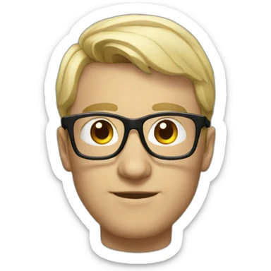 white man with specs and looks smart sticker