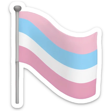 transgender pride flag with five horizontal stripes: light blue, pink, white, pink, and light blue sticker