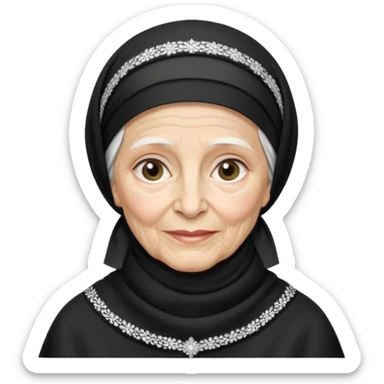 orthodox jewish woman with tichel kercheif circa. 1890 make into greyscale elderly sticker
