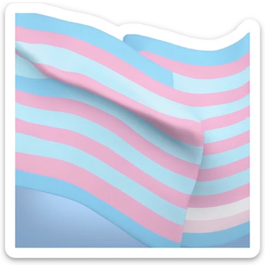transgender pride flag with five horizontal stripes: light blue, pink, white, pink, and light blue sticker