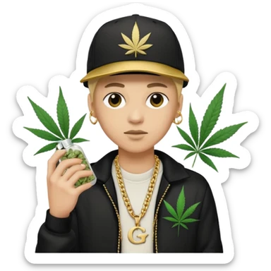dealer white rom gang with cannabis on hand styler gangster sticker