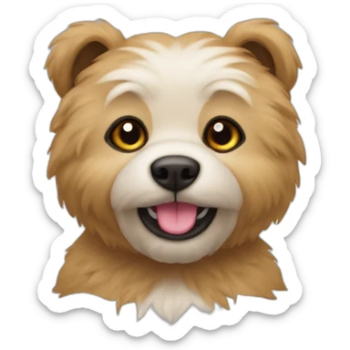 Ours en peluche sur un chien sticker