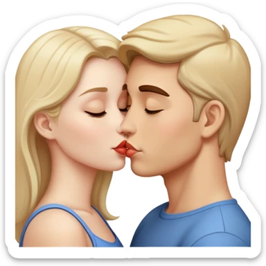 Dos personas dándose un beso sticker