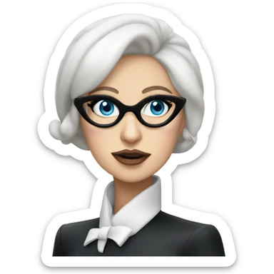 Elegant lady-gaga-sing-blue eyes- wearing glasses: sticker