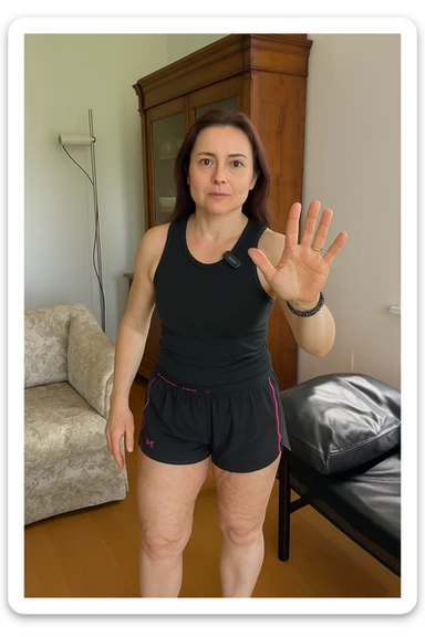 Donna con cellulite sulle cosce sticker