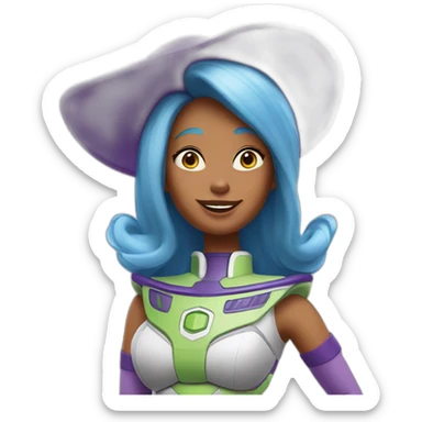 buzz lightyear as a lady sticker