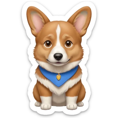 perrita caricatura gorgi gales reunión con ropa celeste sticker