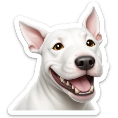 White happy bull terrier  sticker