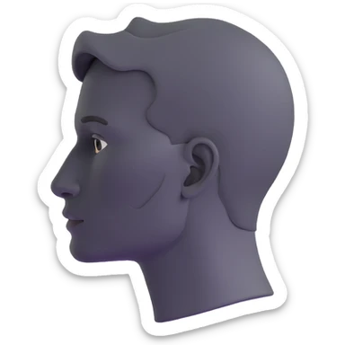 gray human profile side view of face sticker