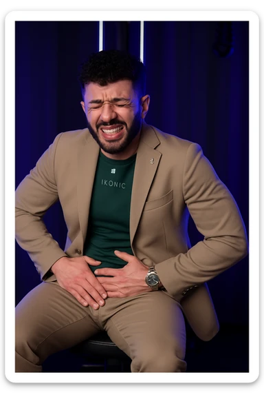 Uomo con dolore per via dei suoi fianchi asimmetrici sticker