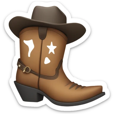 Cowboy boot with ￼checkmark sticker