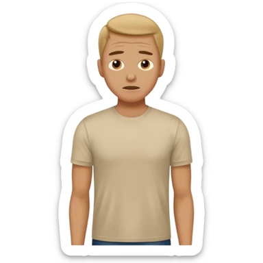 Man wearing a t-shirt and feeling cold sticker