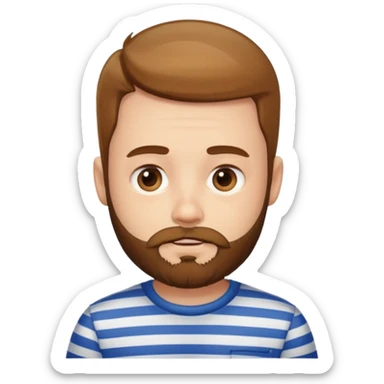 bearded boy in striped shirt sticker