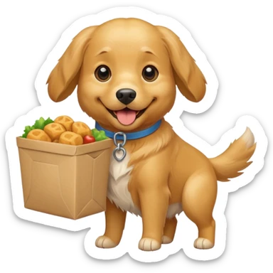 Dog delivering food sticker