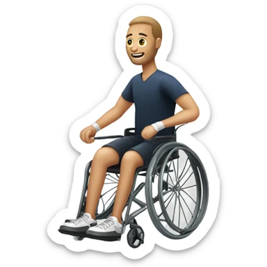 person in wheelchair playing parabadminton sticker