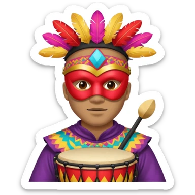 Masked Festival Drummer man sticker