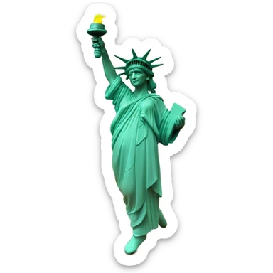 The Statue of Liberty is dancing in the dance studio sticker