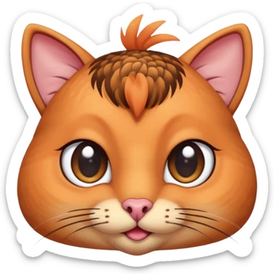 A shy but handsome turkey cat batting his long eyelashes and blushing sticker