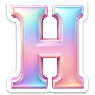 Iridescent pastel pink romantic Font setting icon with letter H sticker