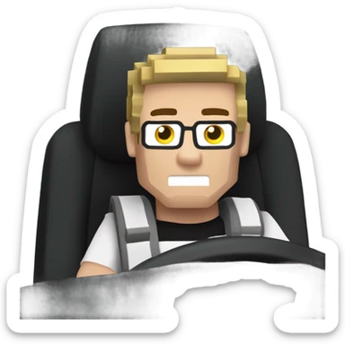 Steve from Minecraft driving a 2006 Chevy cobalt SS sticker