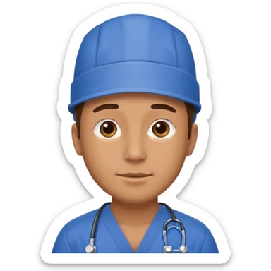 men doctor with wear blue scrub sticker
