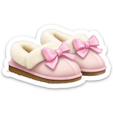 ugg slippers with light pink bows on the back sticker