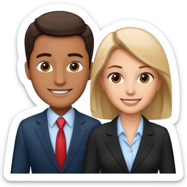 cliente y vendedor en oficina sticker