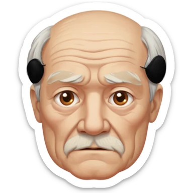 Strict Teacher – old man, serious gaze, raised chalk sticker