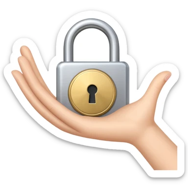 a hand waving, clutching a small VPN padlock sticker