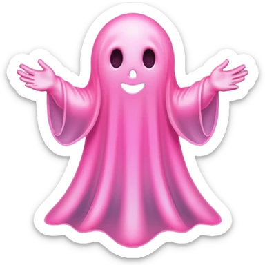 pink ghost shiloette sticker