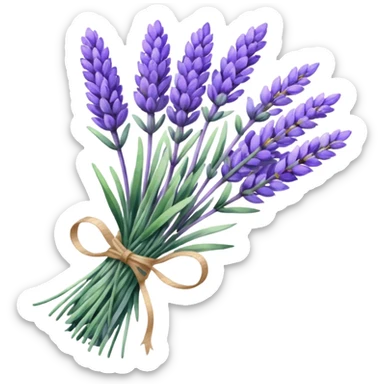 watercolor illustration of a lavender bundle with light brush strokes sticker