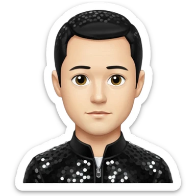 Joseph Gordon-Levitt as Neil McCormick from Mysterious Skin with light skin, black hair, black sequin outfit sticker