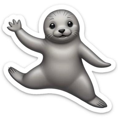 A seal grooves to the beat, dancing joyfully on the ice with flips and twirls! sticker