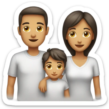 Father mother boy girl boy girl sticker