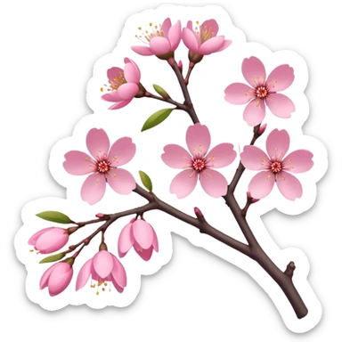 sakura branch with blossoms sticker