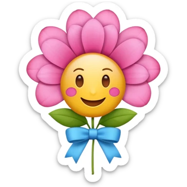 gere um emoji de buquê  com uma faixa ao meio com fease " feliz dia da mulher" sticker