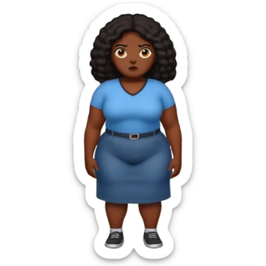 creepy weird super sized black women doing a yard stare sticker