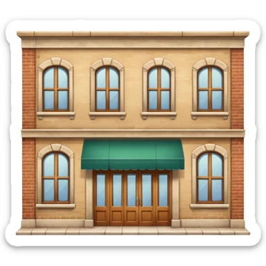 Beige bookshop building  sticker