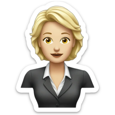 middleaged, female blond CEO smoking sticker
