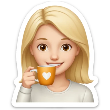 Ragazza che beve un caffè  sticker