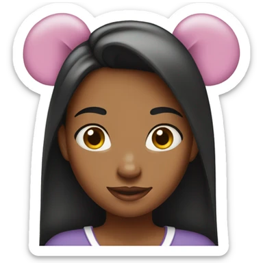 Girl with Minnie ears sticker